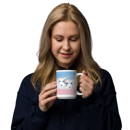 Trans Pride Theatre Mask Glossy Mug