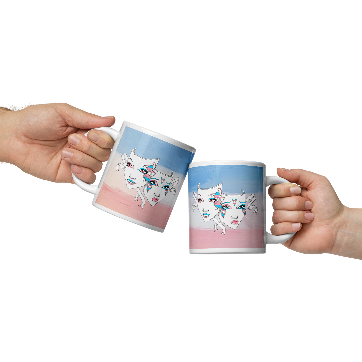 Trans Pride Theatre Mask Glossy Mug