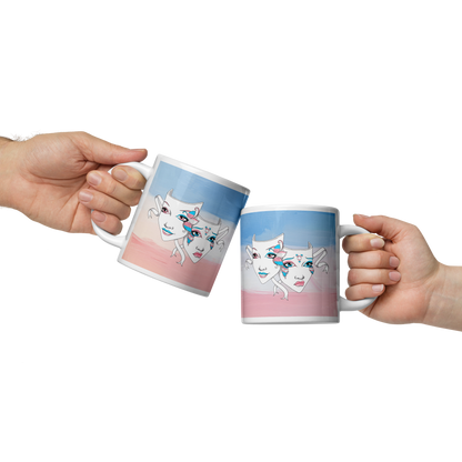 Trans Pride Theatre Mask Glossy Mug