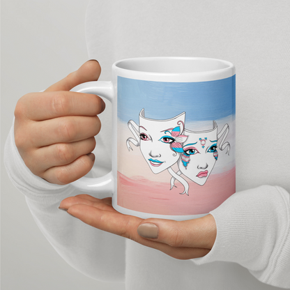 Trans Pride Theatre Mask Glossy Mug
