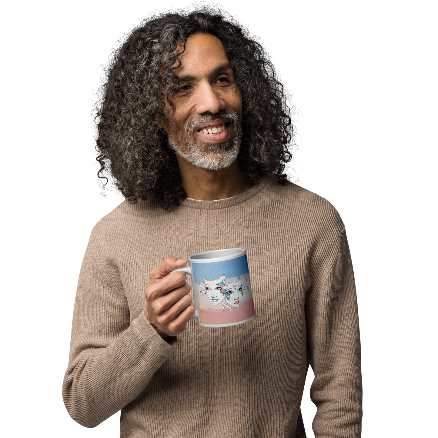 Trans Pride Theatre Mask Glossy Mug