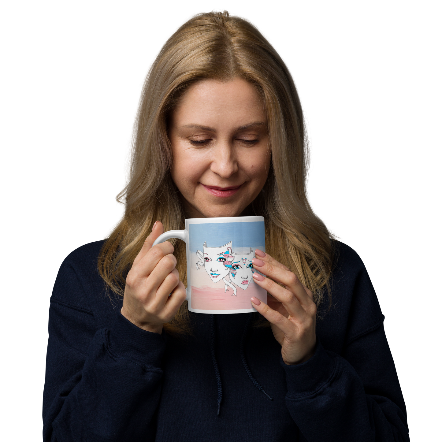 Trans Pride Theatre Mask Glossy Mug