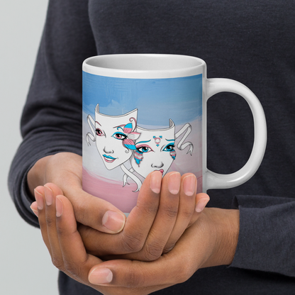 Trans Pride Theatre Mask Glossy Mug