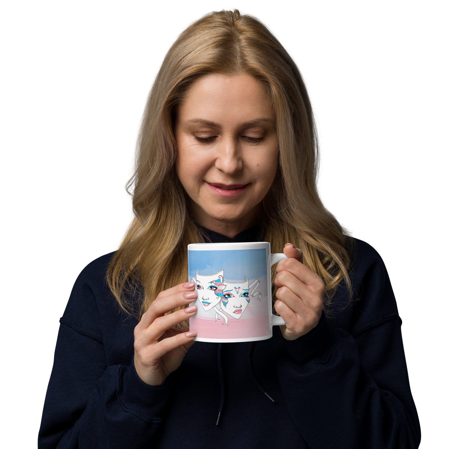 Trans Pride Theatre Mask Glossy Mug
