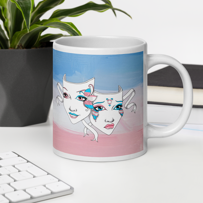 Trans Pride Theatre Mask Glossy Mug